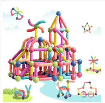 Magnetic Construction Set – Colorful Rods & Balls Building Toy for Kids