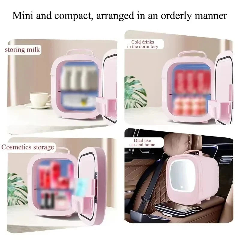 Mini Portable Refrigerator Skin Care Cosmetics with Mirror