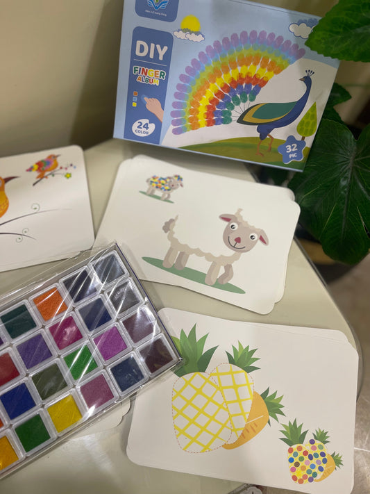 Creative Finger Painting Book for Toddlers – Doodle & Color - 24 colors with 32 cards