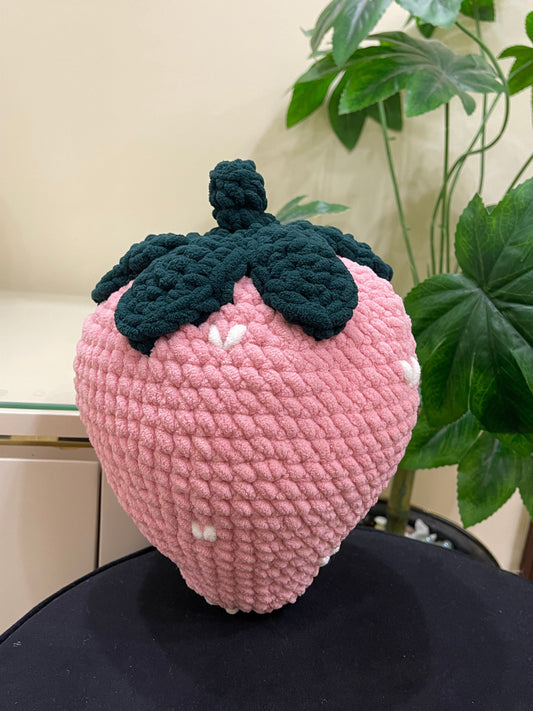 Crocheted strawberry.