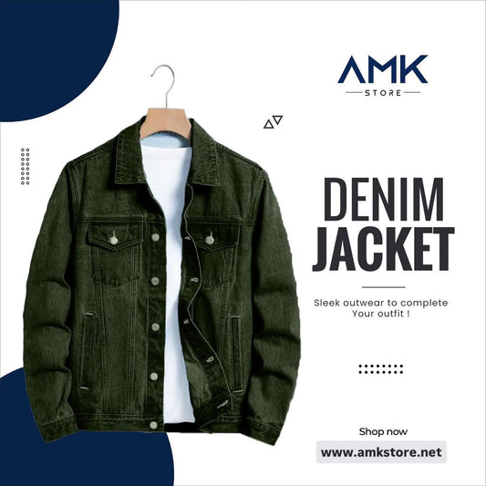 Denim Jacket - Olive Green
