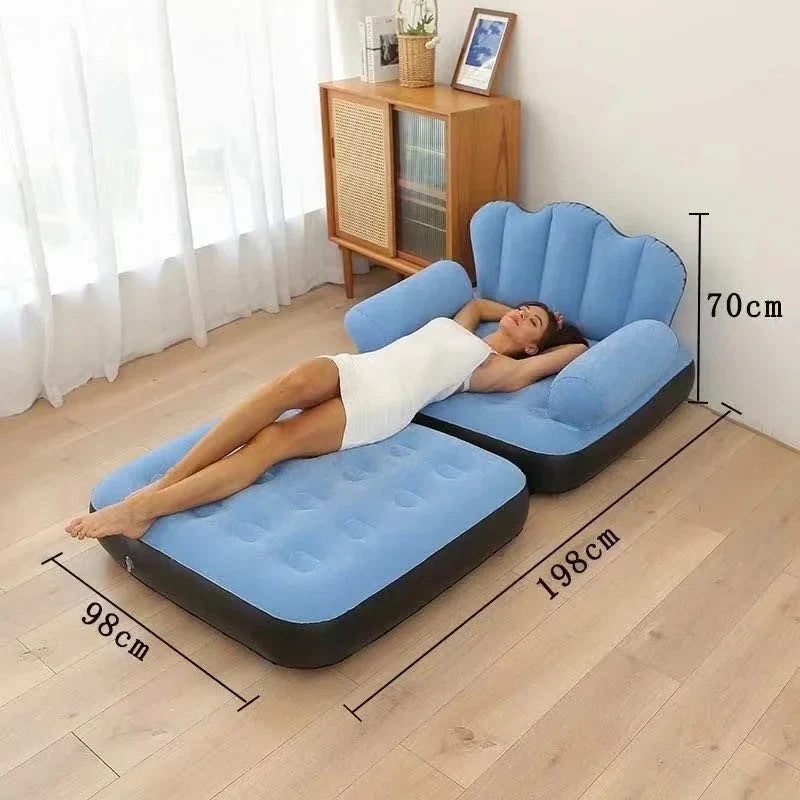 Modern UAE Fabric Inflatable Lazy Sofa Chair Comfortable Air Cushion Mattress Relaxation Water Park Suitable Inflatable Air
