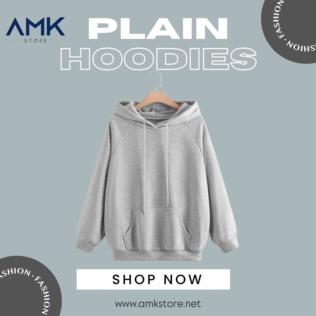 Plain Hoodies - Gray