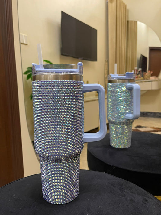 Rhinestone Tumbler 40z Blue